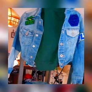 Jean jacket with sweater